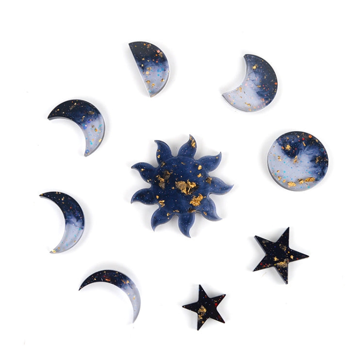 10 PCS DIY Mirror Crystal Epoxy Mold Silicone Resin Planet Pendant Mold(Small Lunar Eclipse)