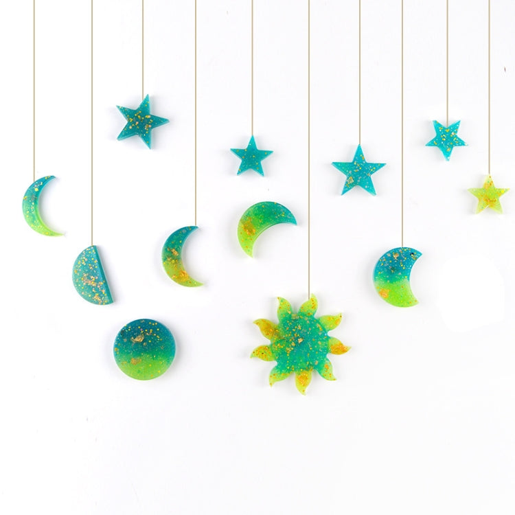 10 PCS DIY Mirror Crystal Epoxy Mold Silicone Resin Planet Pendant Mold(Small Lunar Eclipse)