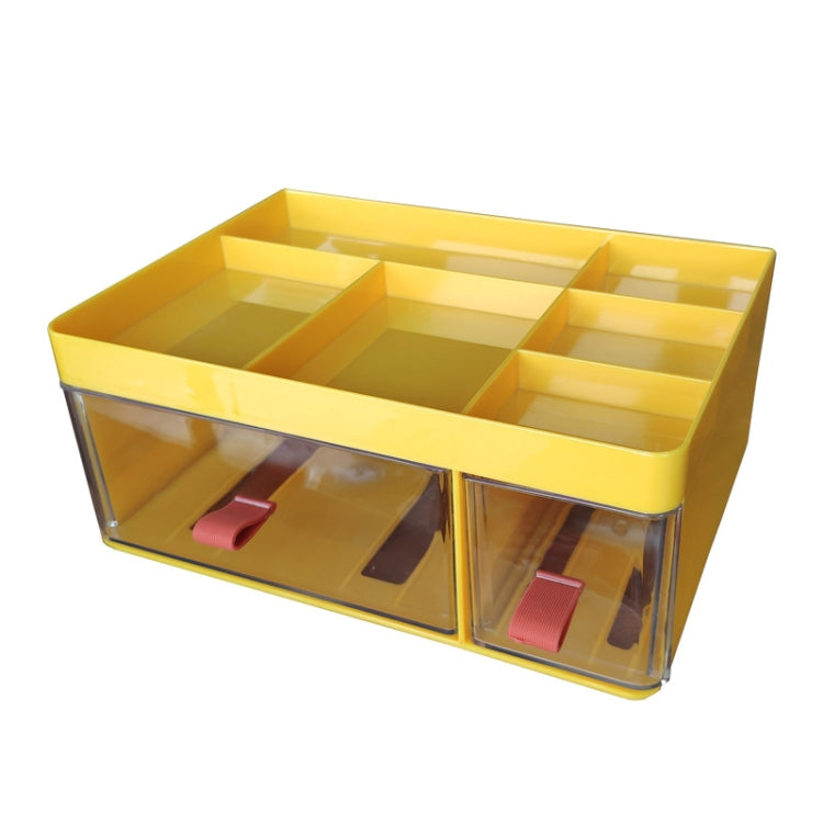 Drawer-Type Desktop Storage Box Divided Multi-Layer Jewelry Box, Specificationsï¼š 1 Layer (Yellow Translucent)