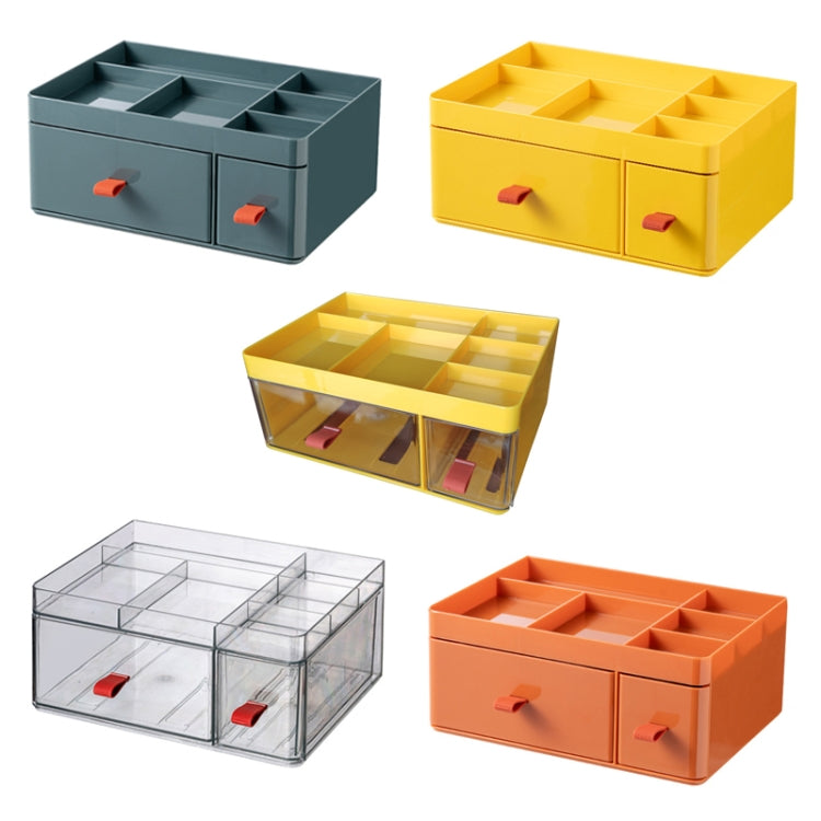 Drawer-Type Desktop Storage Box Divided Multi-Layer Jewelry Box, Specificationsï¼š 1 Layer (Yellow Translucent)