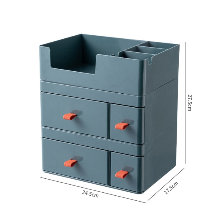 Drawer-Type Desktop Storage Box Divided Multi-Layer Jewelry Box, Specificationsï¼š 2 Layer + Cover (Yellow)