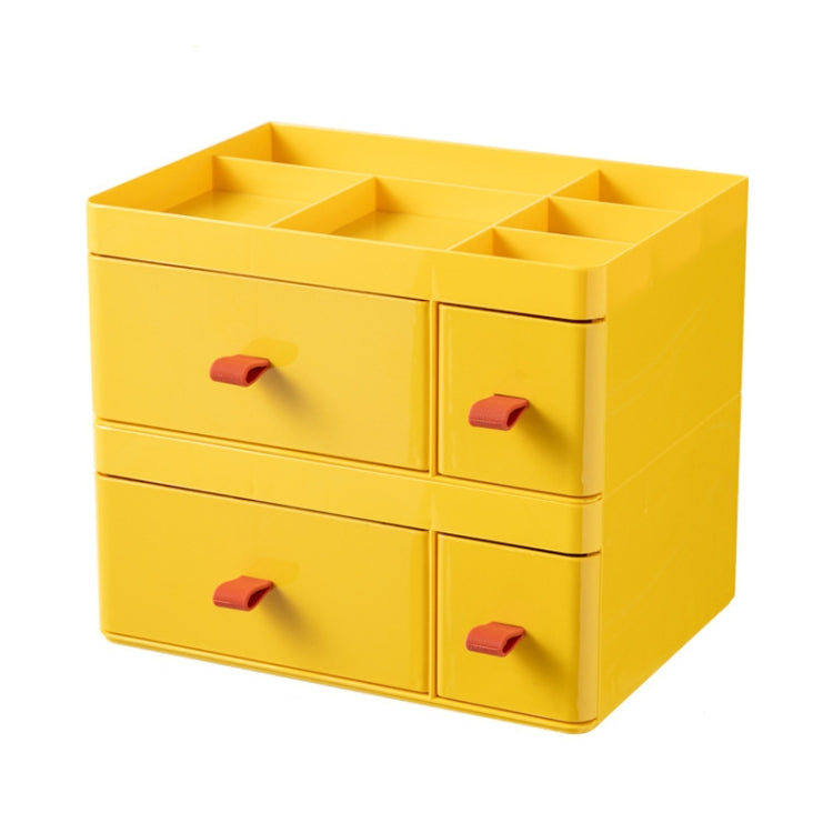 Drawer-Type Desktop Storage Box Divided Multi-Layer Jewelry Box, Specificationsï¼š 2 Layer (Yellow)