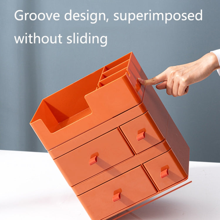 Drawer-Type Desktop Storage Box Divided Multi-Layer Jewelry Box, Specificationsï¼š 1 Layer (Yellow)