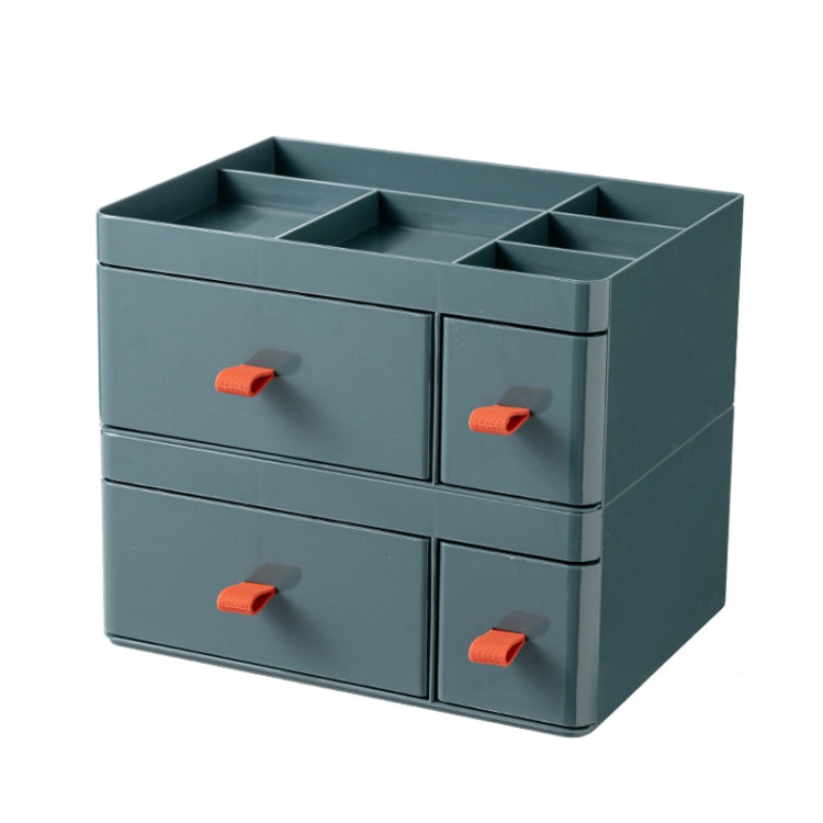 Drawer-Type Desktop Storage Box Divided Multi-Layer Jewelry Box, Specificationsï¼š 2 Layer (Green)