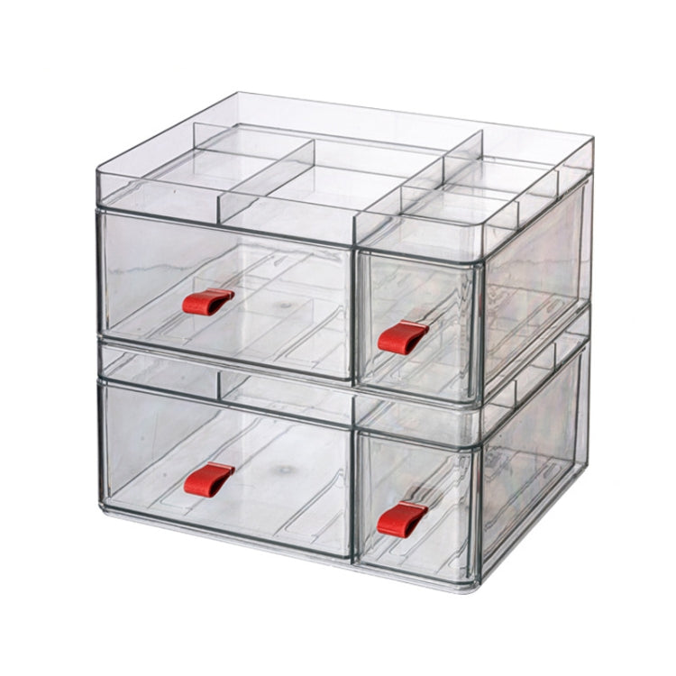 Drawer-Type Desktop Storage Box Divided Multi-Layer Jewelry Box, Specificationsï¼š 2 Layer (Translucent)