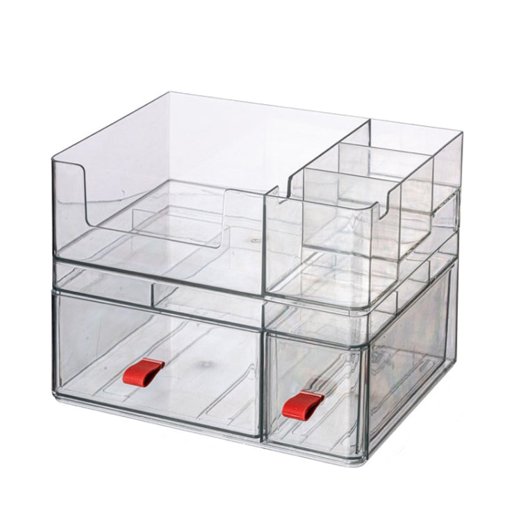 Drawer-Type Desktop Storage Box Divided Multi-Layer Jewelry Box, Specificationsï¼š 1 Layer + Cover (Translucent)