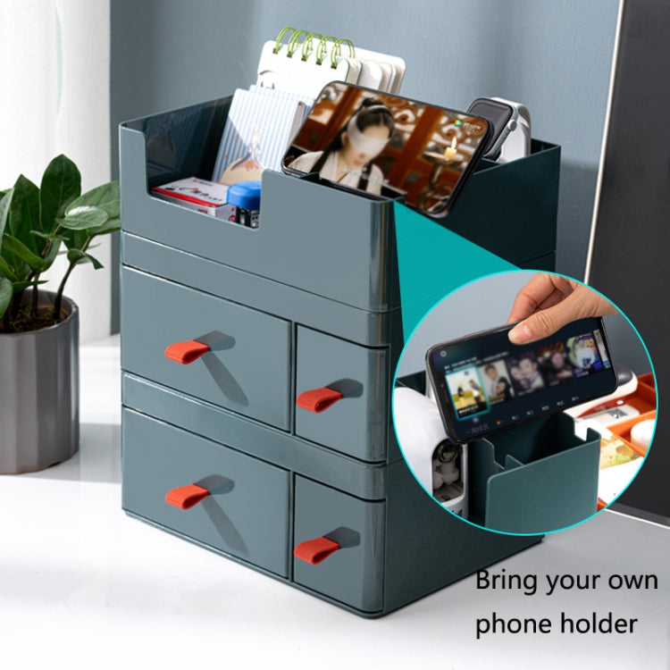 Drawer-Type Desktop Storage Box Divided Multi-Layer Jewelry Box, Specificationsï¼š 1 Layer + Cover (Translucent)