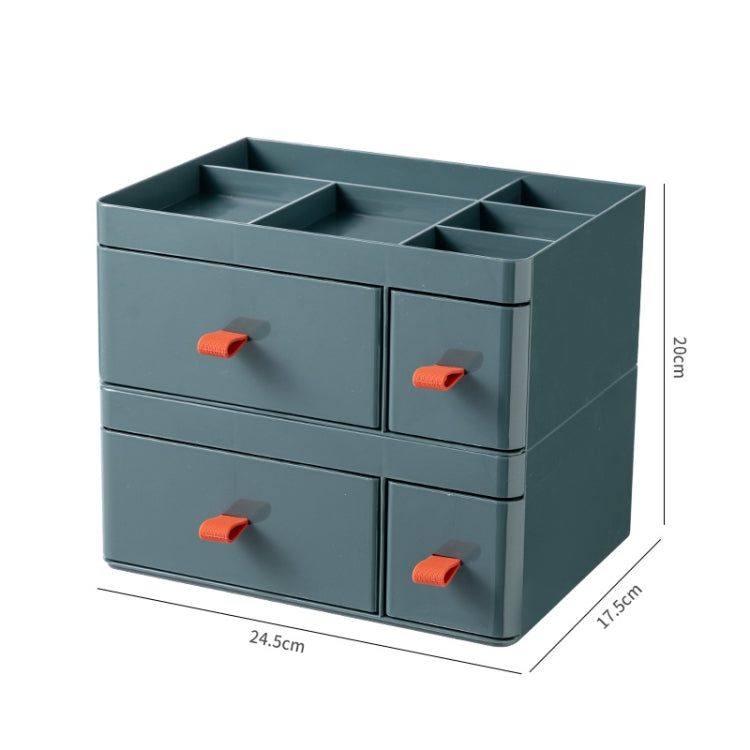 Drawer-Type Desktop Storage Box Divided Multi-Layer Jewelry Box, Specificationsï¼š 2 Layer (Orange)