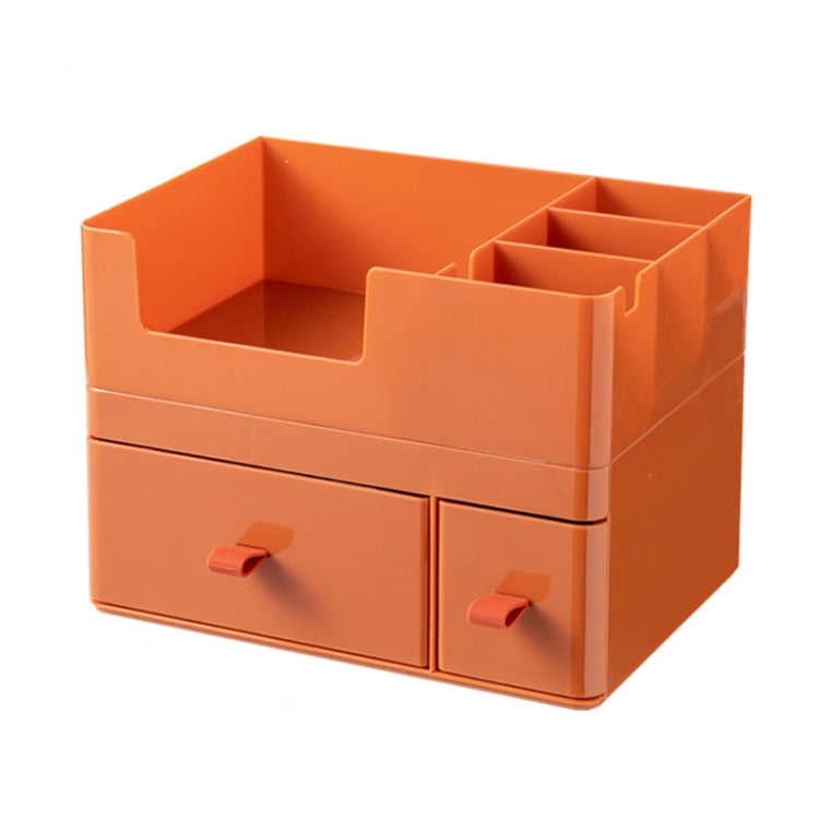 Drawer-Type Desktop Storage Box Divided Multi-Layer Jewelry Box, Specificationsï¼š 1 Layer + Cover (Orange)