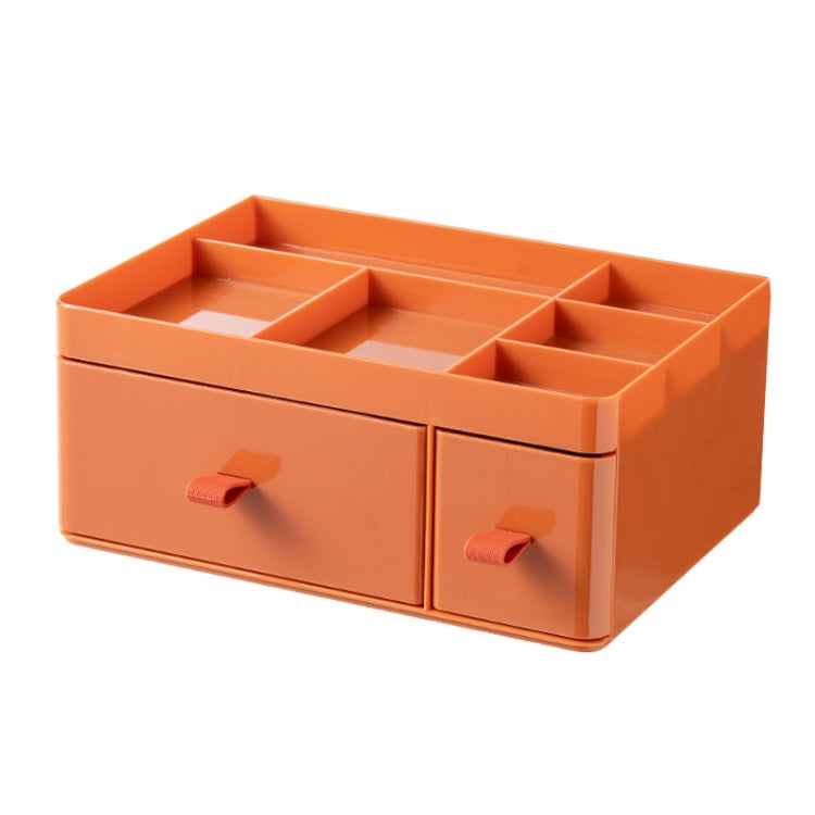 Drawer-Type Desktop Storage Box Divided Multi-Layer Jewelry Box, Specificationsï¼š 1 Layer (Orange)