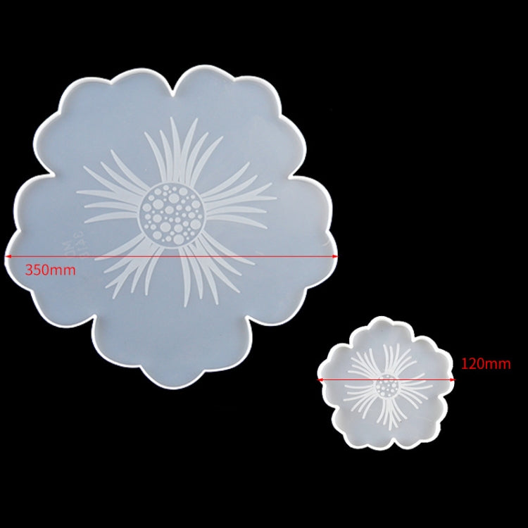 Silicone Flower Cup Pad Mold Set Crystal DIY Mirror Petal Fruit Plate Drop Mold, Specification: 1 Big + 3 Small Flowers Set