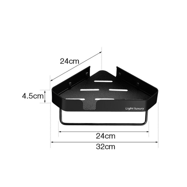 Bathroom Triangle Basket Space Aluminum Shower Room Shelf Double Layer Black