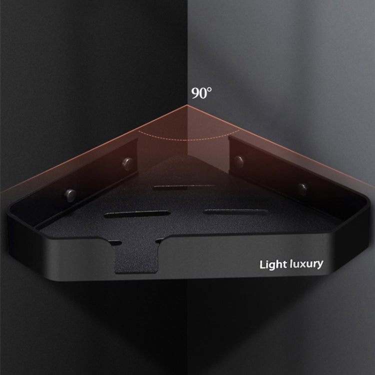 Bathroom Triangle Basket Space Aluminum Shower Room Shelf Double Layer Black