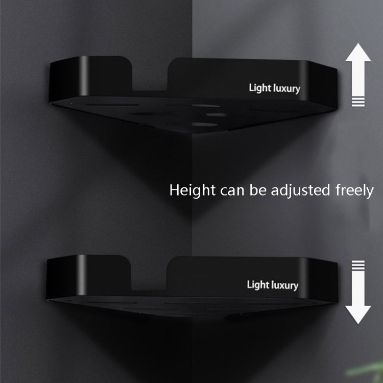 Bathroom Triangle Basket Space Aluminum Shower Room Shelf Double Layer Black