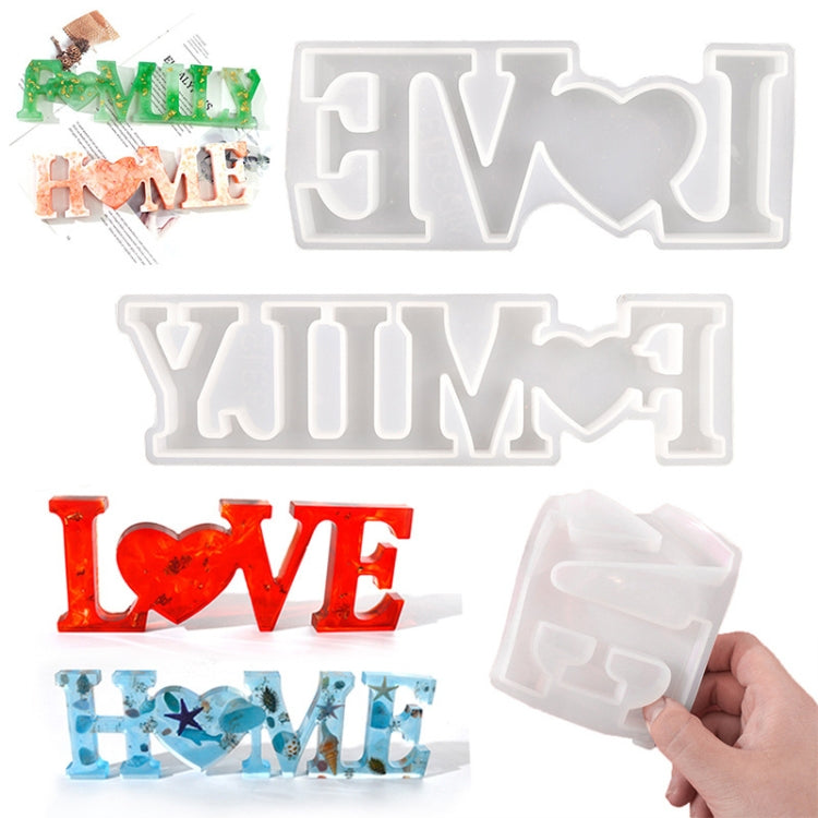 2 PCS DIY Crystal Epoxy Silicone Letter Mold