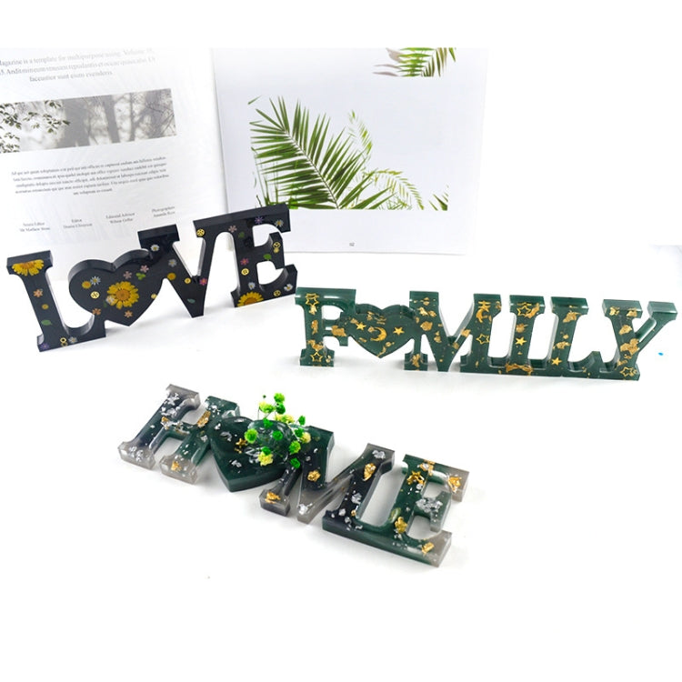 2 PCS DIY Crystal Epoxy Silicone Letter Mold
