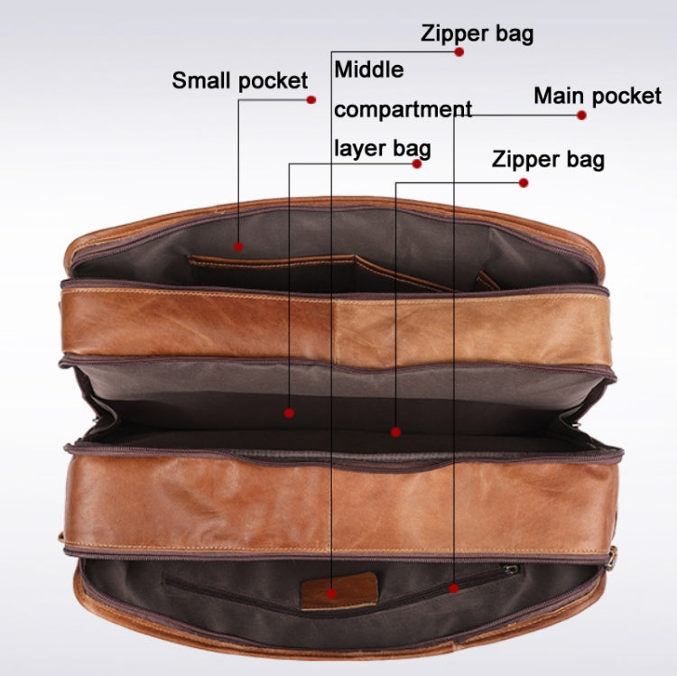 9913 Casual Men Singer-shoulder Messenger Briefcase 15.6 Inch Business Handbag