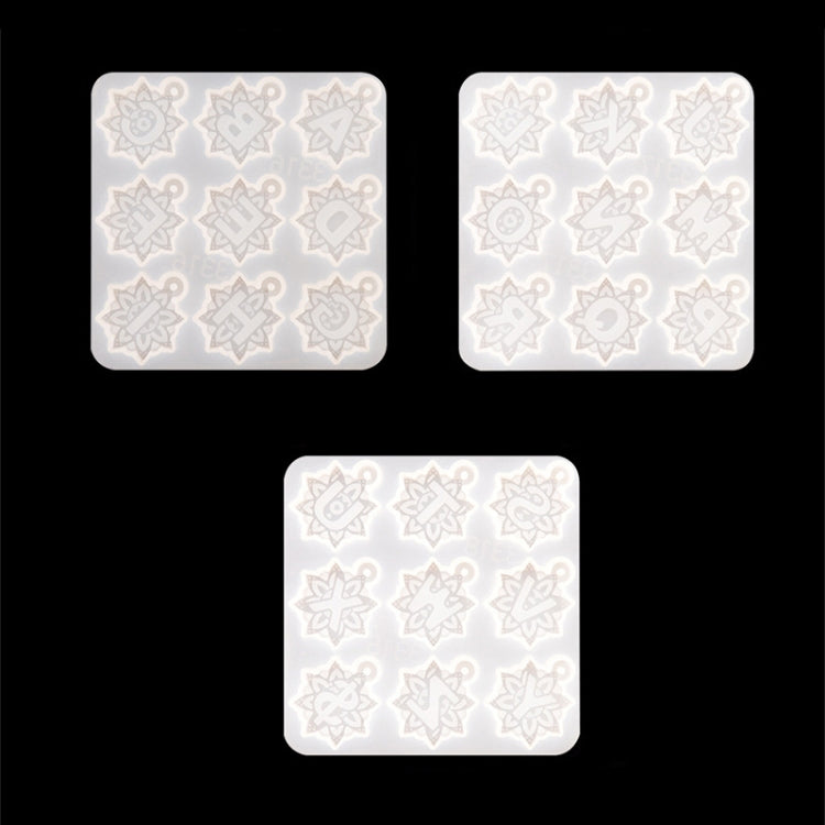 3 in 1 Mandalai English Letters Pendant Mold DIY Epoxy Mold(MD3316 + MD3317 + MD3318)