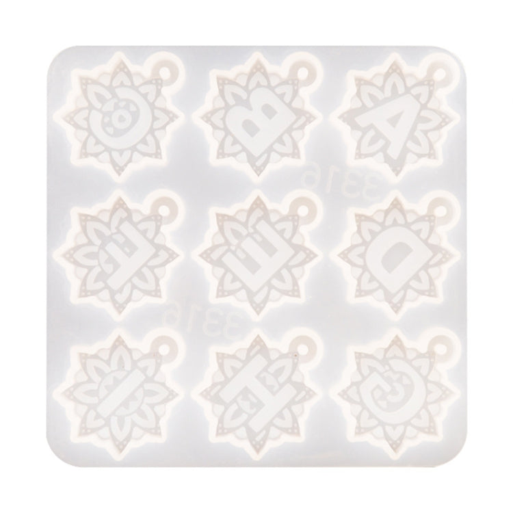 3 in 1 Mandalai English Letters Pendant Mold DIY Epoxy Mold(MD3316 + MD3317 + MD3318)