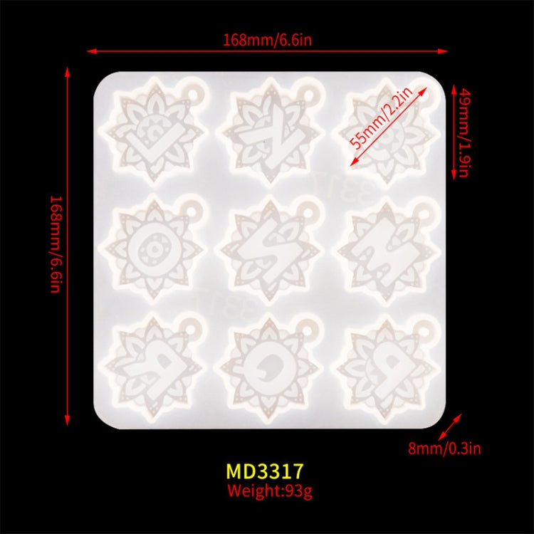 3 in 1 Mandalai English Letters Pendant Mold DIY Epoxy Mold(MD3316 + MD3317 + MD3318)