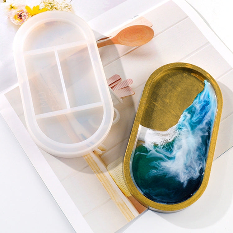 2 PCS Oval Dish Silicone Mold DIY Crystal Glue Storage Box Mold(MD3706)