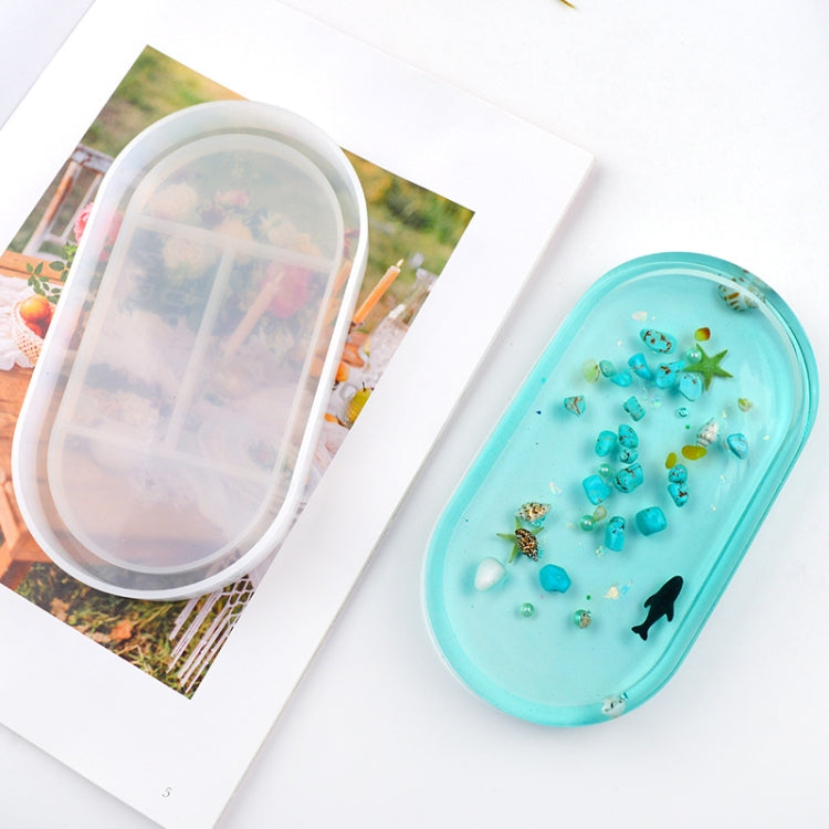 2 PCS Oval Dish Silicone Mold DIY Crystal Glue Storage Box Mold(MD3706)