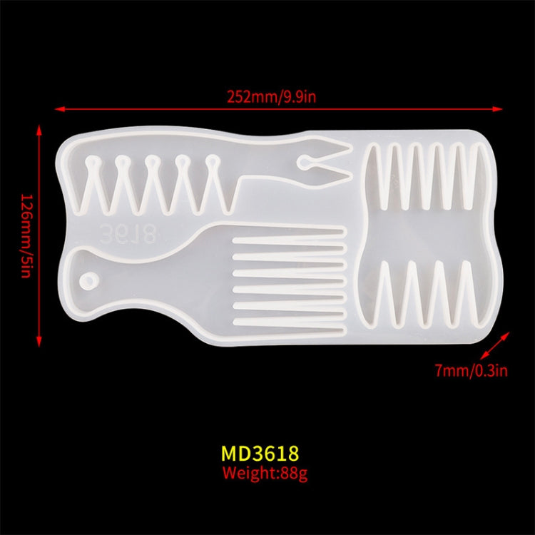 2 PCS DIY Crystal Elastic Mold Comb Silicone Mold(MD3618)