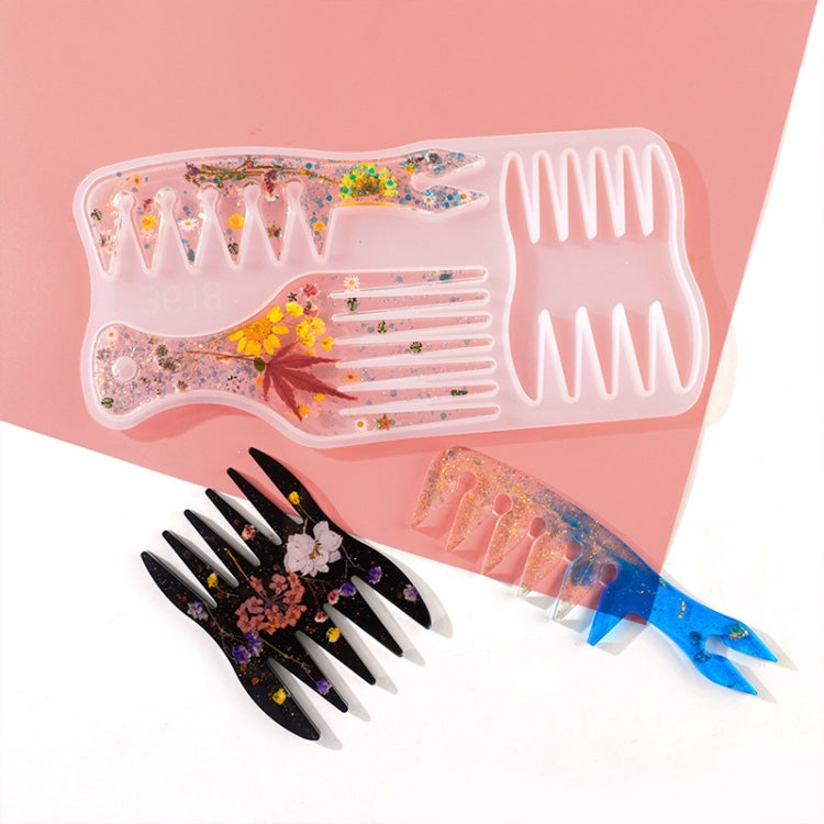 2 PCS DIY Crystal Elastic Mold Comb Silicone Mold(MD3618)