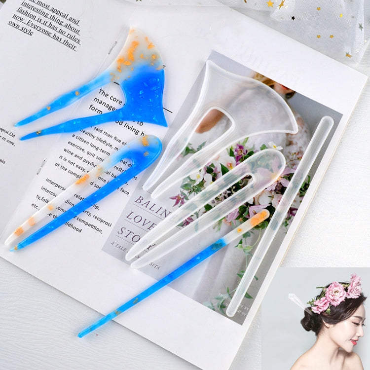 6 PCS DIY Crystal Drops Hairpin Mold Headwear Accessories Silicone Mold