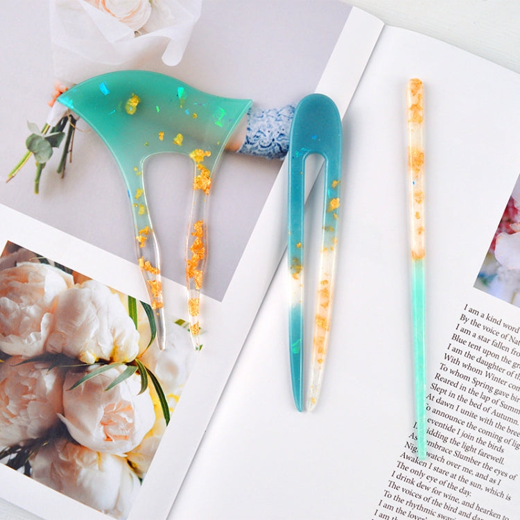 6 PCS DIY Crystal Drops Hairpin Mold Headwear Accessories Silicone Mold