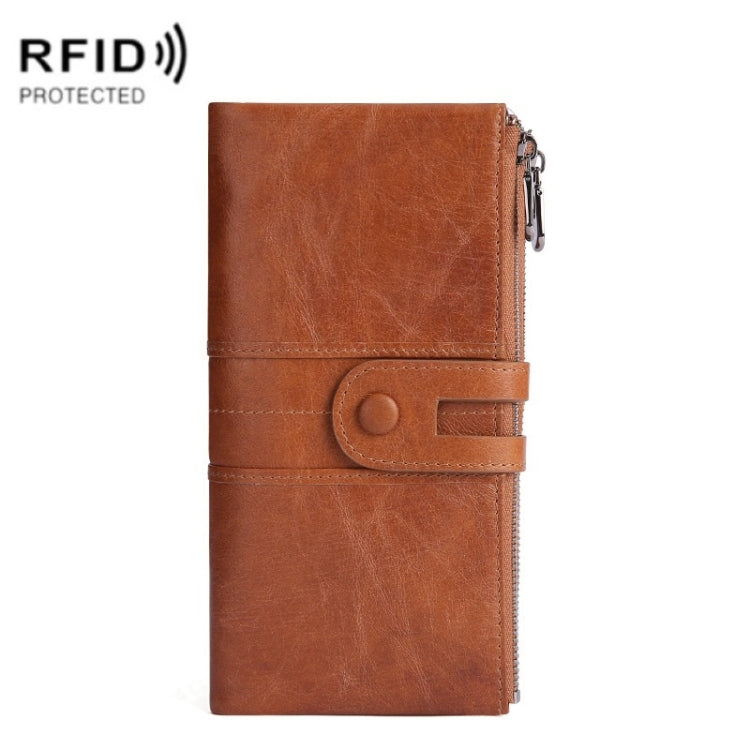 Retro Ladies RFID Wallet Leather Long Mobile Phone Bag