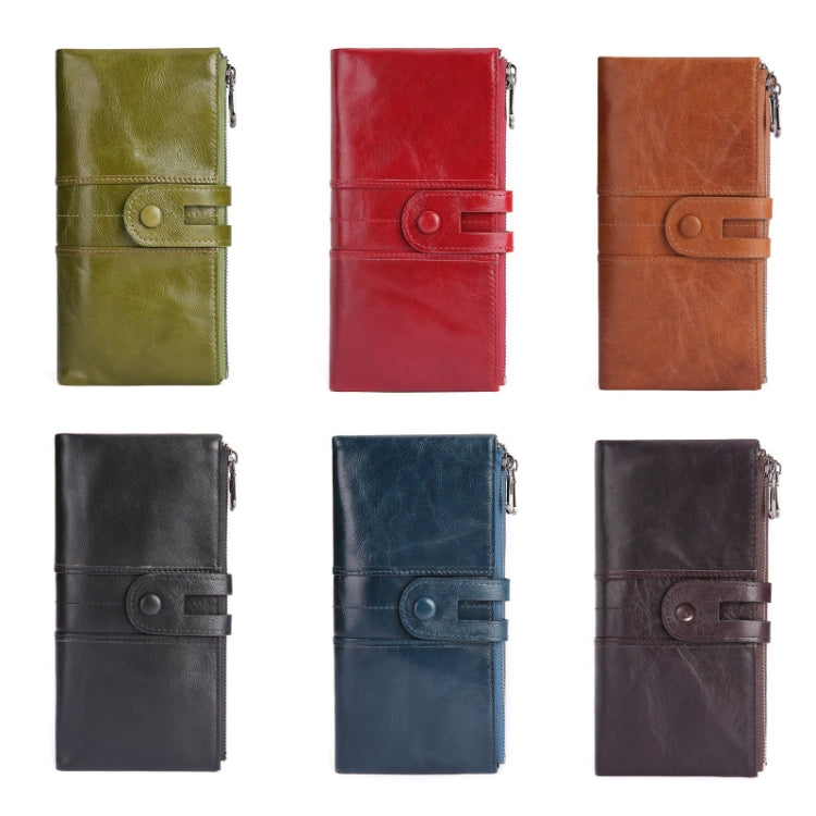 Retro Ladies RFID Wallet Leather Long Mobile Phone Bag
