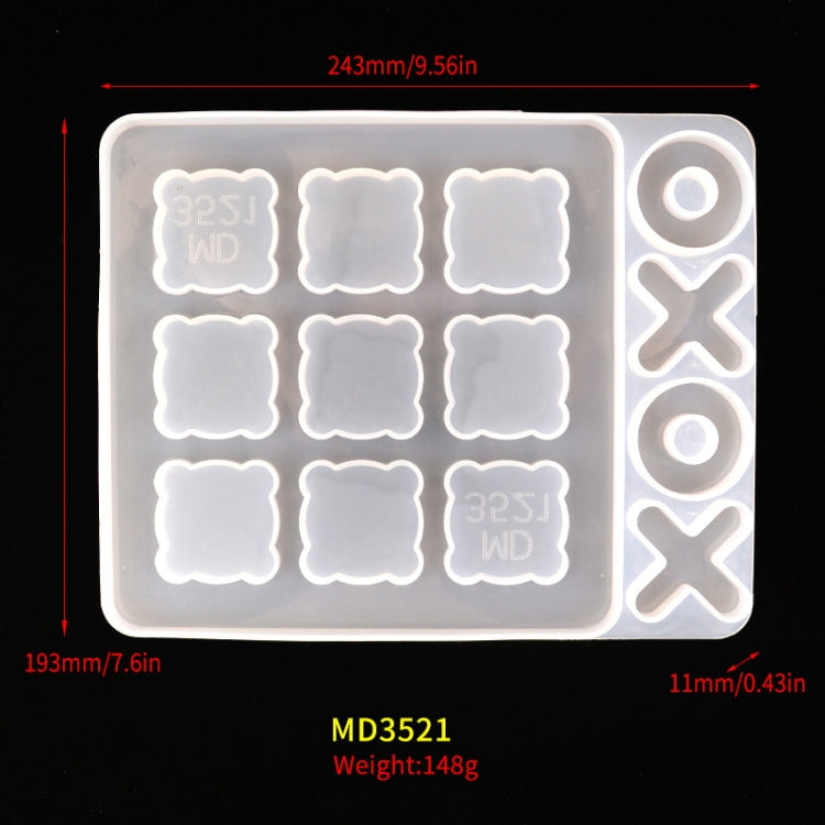 3 PCS DIY Crystal Elastic Chessboard Game Mold Nine Palace Game Chess Word Chess Mold, Specification: MD3921