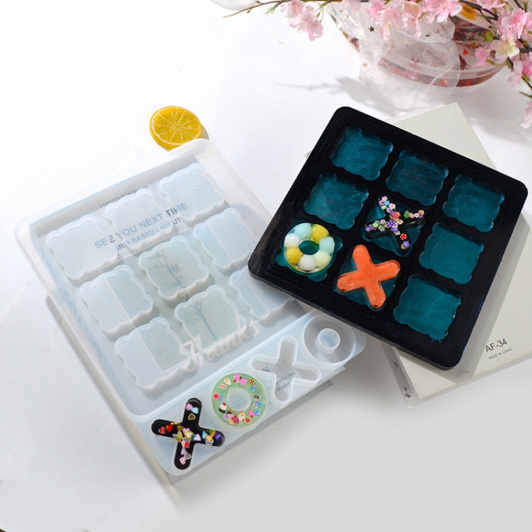3 PCS DIY Crystal Elastic Chessboard Game Mold Nine Palace Game Chess Word Chess Mold, Specification: MD3922