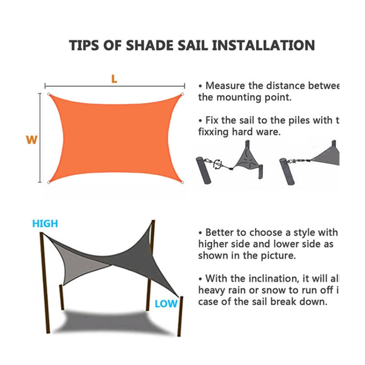Outdoor Garden Sunshade Sail Waterproof Anti-UV Canopy, Size: 2m x 5m