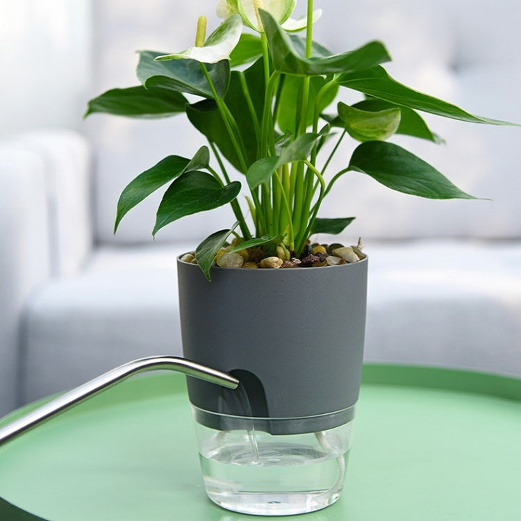 5 PCS Transparent Plastic Double-Layer Water Storage Automatic Water-Absorbing Flowerpot, Size: A707 Caliber 15.3cm