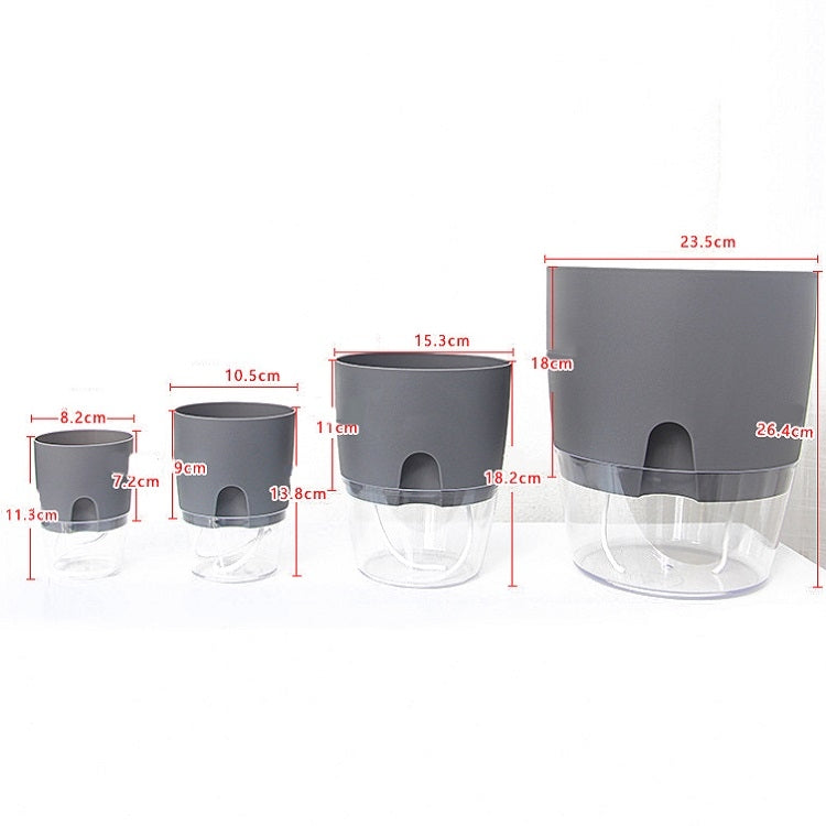 5 PCS Transparent Plastic Double-Layer Water Storage Automatic Water-Absorbing Flowerpot, Size: A707 Caliber 15.3cm