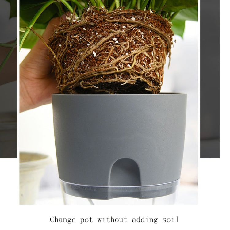 5 PCS Transparent Plastic Double-Layer Water Storage Automatic Water-Absorbing Flowerpot, Size: A707 Caliber 15.3cm
