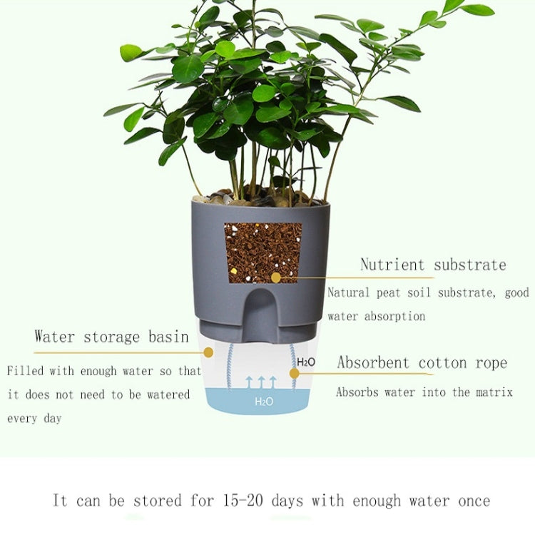 5 PCS Transparent Plastic Double-Layer Water Storage Automatic Water-Absorbing Flowerpot, Size: A707 Caliber 15.3cm