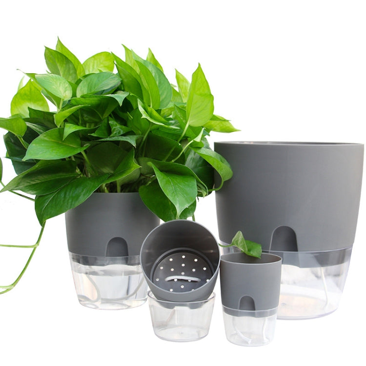 5 PCS Transparent Plastic Double-Layer Water Storage Automatic Water-Absorbing Flowerpot, Size: A709 Caliber 23.5cm