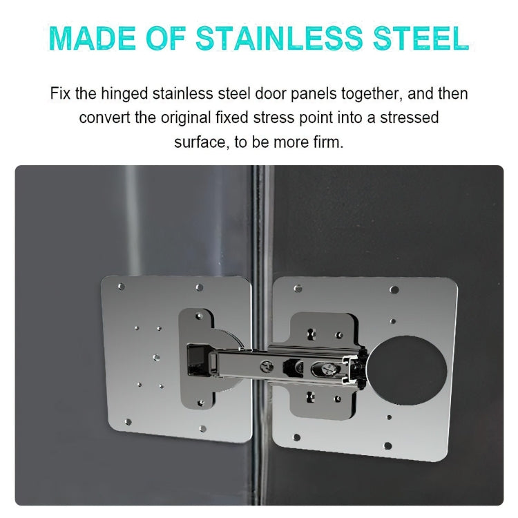 2 PCS Stainless Steel Hinge Repair Installer, Specification: 2 Repair Plates + Hinge + 16 Screws