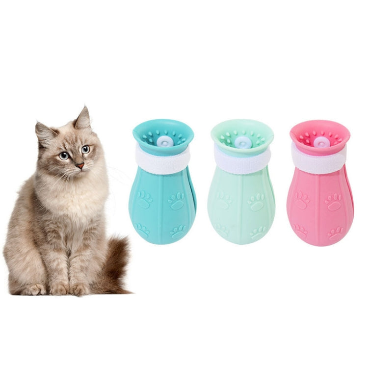 2 Sets Multi-Function Washing Cat Foot Set Cat Taking Bath Cutting Nail Anti-Grasping Silicone Shoes