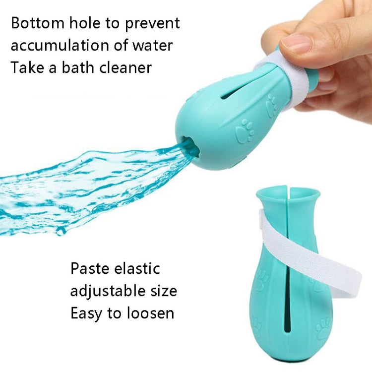 2 Sets Multi-Function Washing Cat Foot Set Cat Taking Bath Cutting Nail Anti-Grasping Silicone Shoes