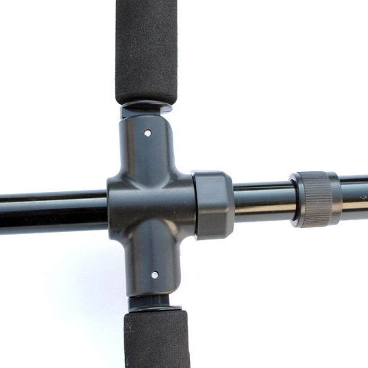 Multifunctional Aluminum Alloy Folding Telescopic Crutches With Large Curved Handles For The Elderly To Assist Four-Legged Walking Sticks, Length: 87-97cm(Black)