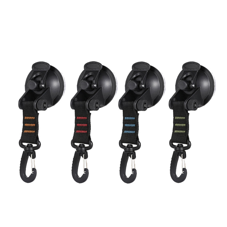 3 PCS Car Tent Suction Cup Home Users Outside Travel Portable Suction Cup Hook Round Carabiner