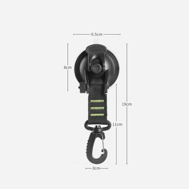 3 PCS Car Tent Suction Cup Home Users Outside Travel Portable Suction Cup Hook Round Carabiner