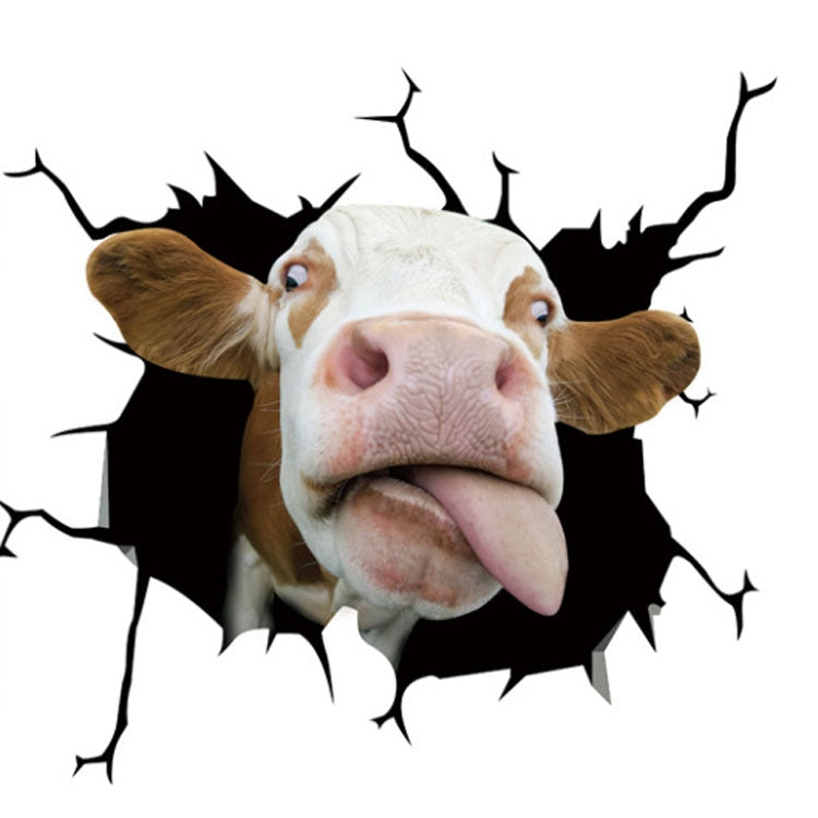 7 PCS Animal Wall Stickers Cattle Head Hoisting Car Window Static Stickers