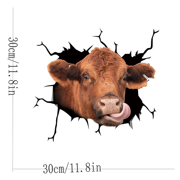 7 PCS Animal Wall Stickers Cattle Head Hoisting Car Window Static Stickers