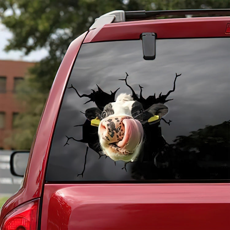 7 PCS Animal Wall Stickers Cattle Head Hoisting Car Window Static Stickers