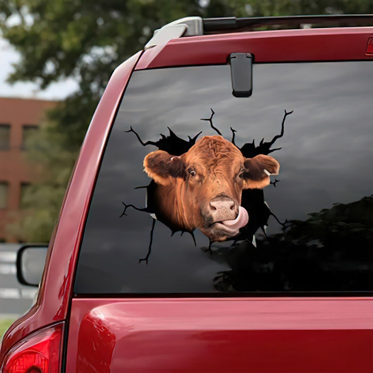 7 PCS Animal Wall Stickers Cattle Head Hoisting Car Window Static Stickers